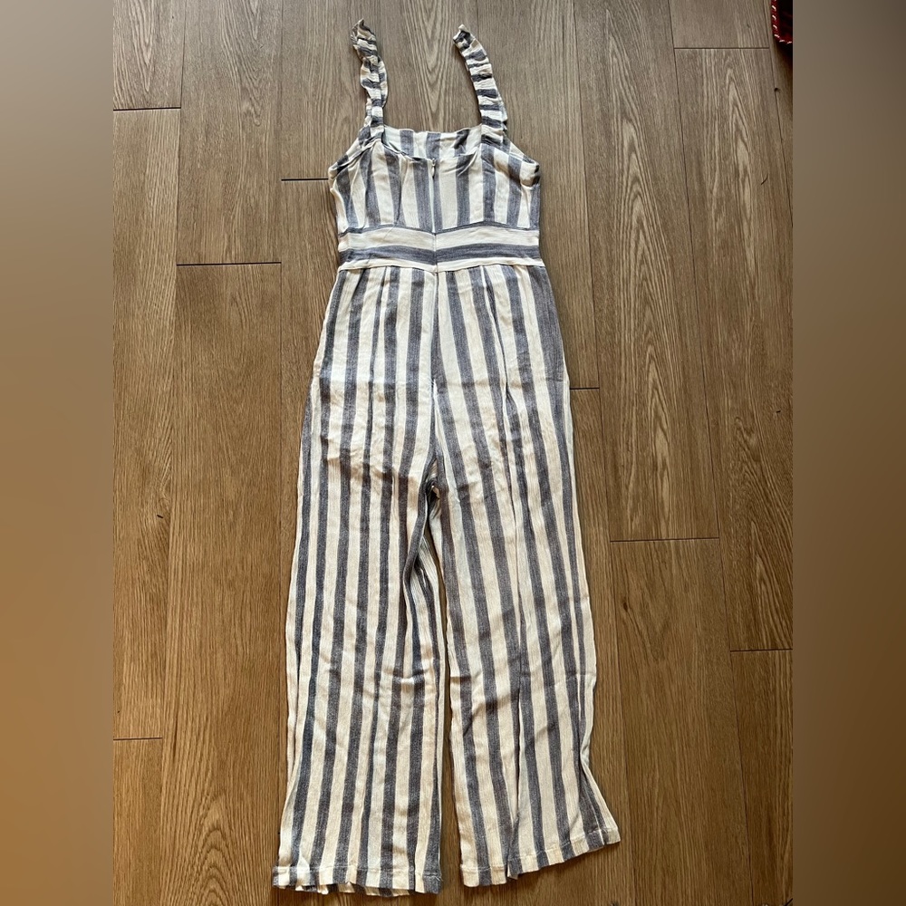 White and blue jumpsuit